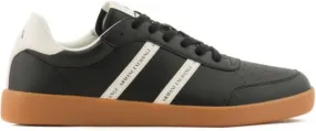 Armani Exchange logo-print panelled sneakers Black