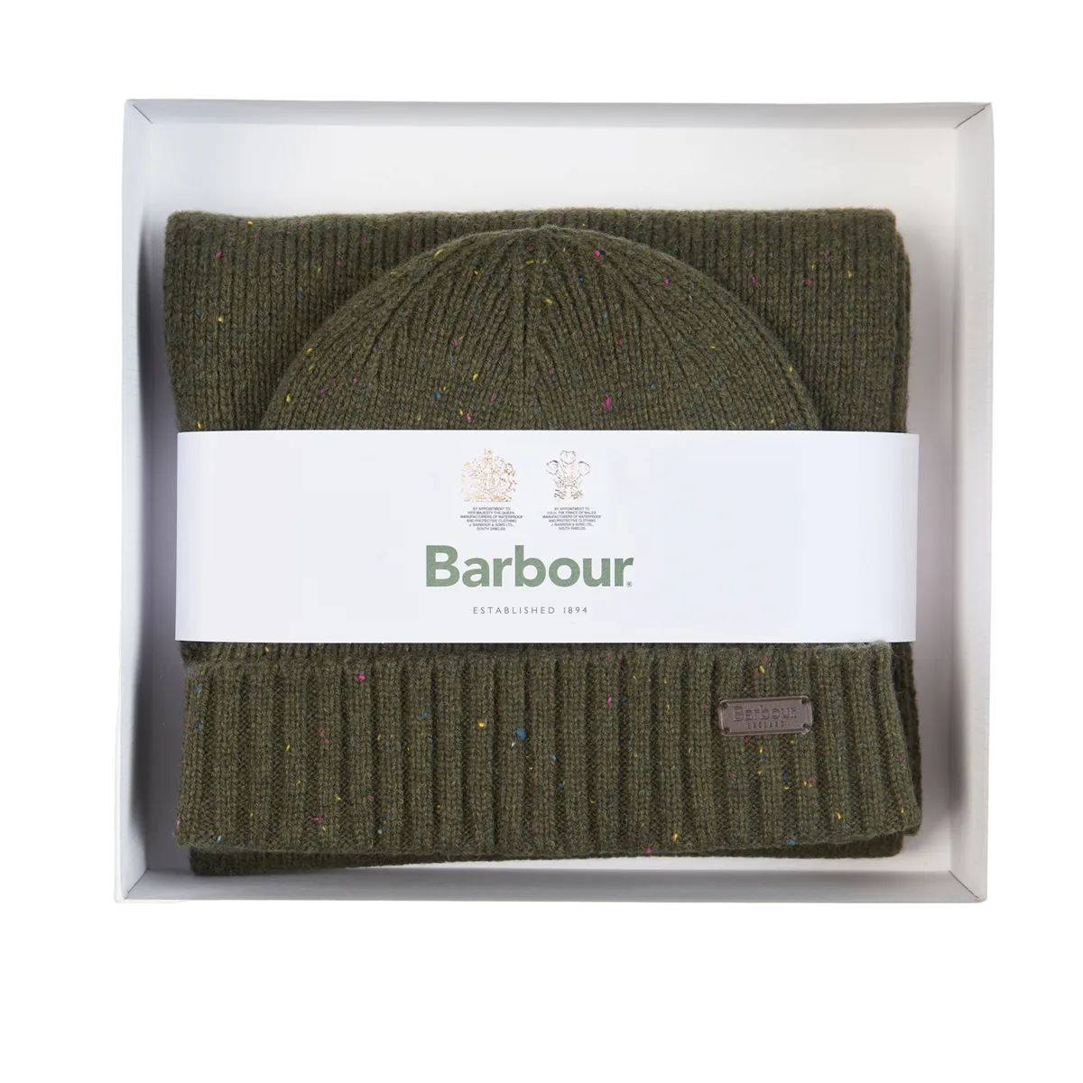 Barbour Carlton Fleck Beanie & Scarf Gift Set