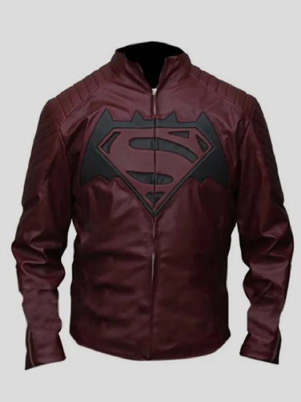 Batman vs Superman Dawn Of Justice Maroon Leather Jacket