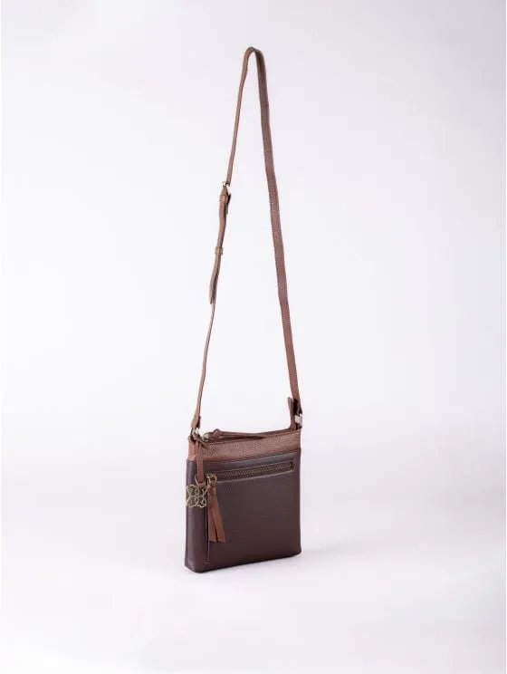 Beetham Small Leather Cross Body Bag in Brown