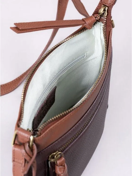 Beetham Small Leather Cross Body Bag in Brown