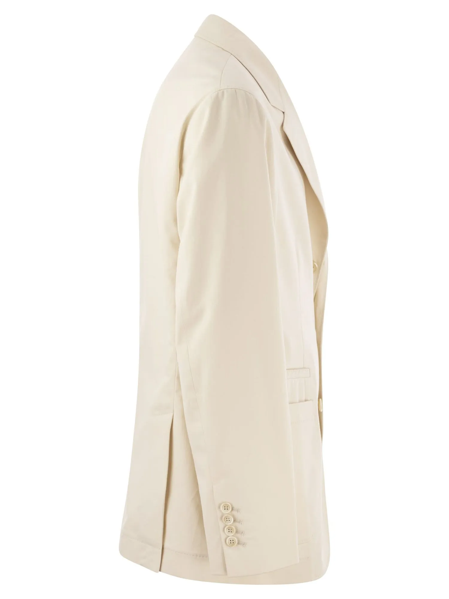 Brunello Cucinelli    Brunello Cucinelli Cotton And Cashmere Deconstructed Jacket With Patch Pockets