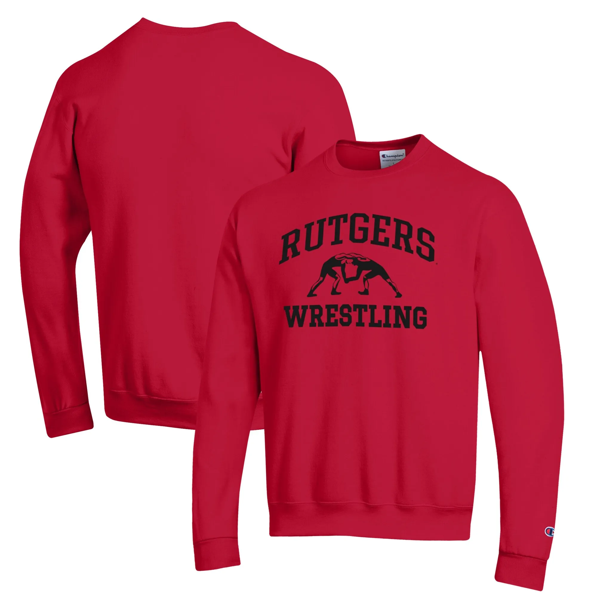 Champion Rutgers Scarlet Knights Scarlet Wrestling Icon Powerblend Pullover Sweatshirt