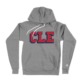 CLE College Pullover Hoodie - Navy/Red - Athletic Grey-