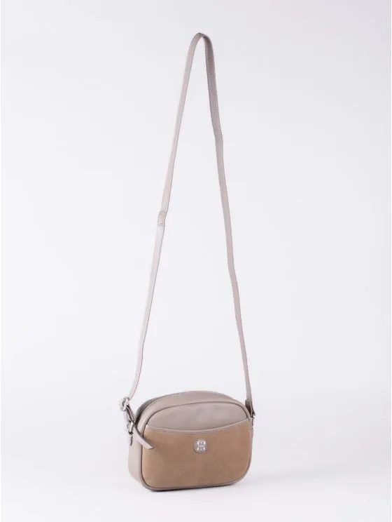 Coniston Leather Cross Body Camera Bag in Taupe