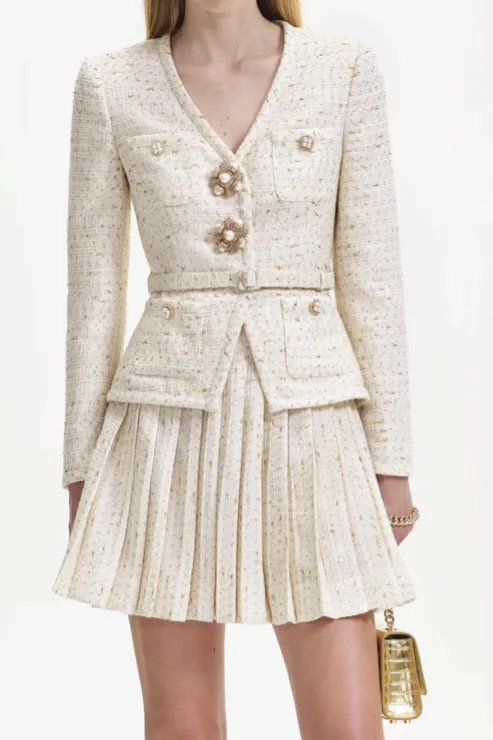 Cream Mini Jacket Dress