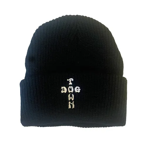 Dogtown Skateboards Beanie Cross Letters Black