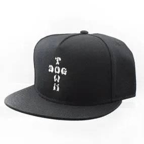 Dogtown Skateboards Hat Cross Letters Snapback Black