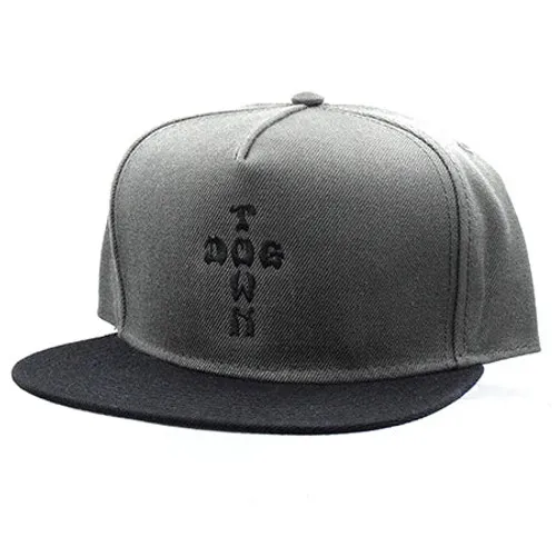 Dogtown Skateboards Hat Cross Letters Snapback Charcoal/Black