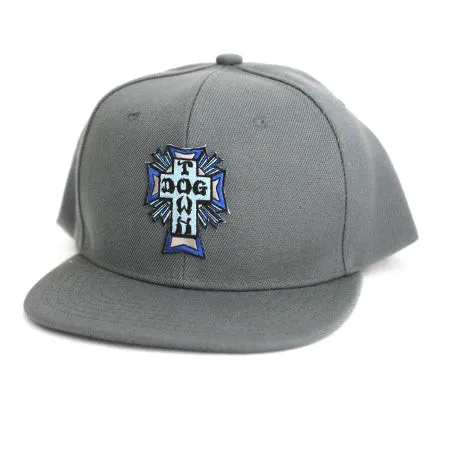 Dogtown Skateboards Hat Cross Logo Patch Snapback Charcoal Grey