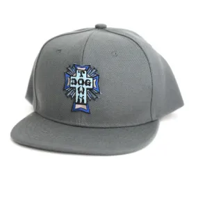 Dogtown Skateboards Hat Cross Logo Patch Snapback Charcoal Grey