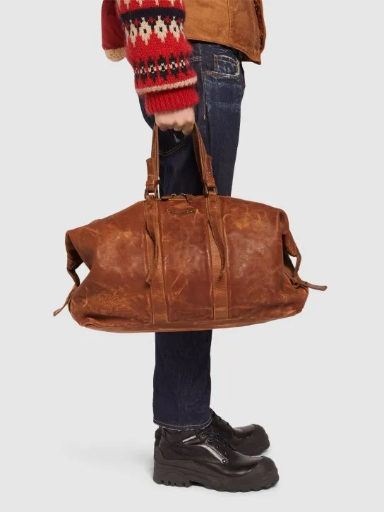 Dsquared2   Washed leather duffle bag 