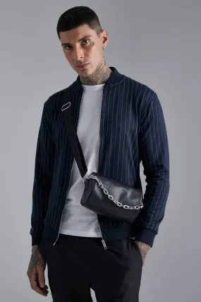 Faux Leather Barrel Chain Cross Body Bag | boohooMAN UK