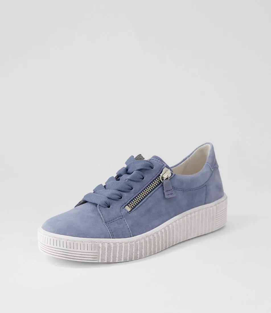 GABOR Amelia Nautic White Suede Sneakers