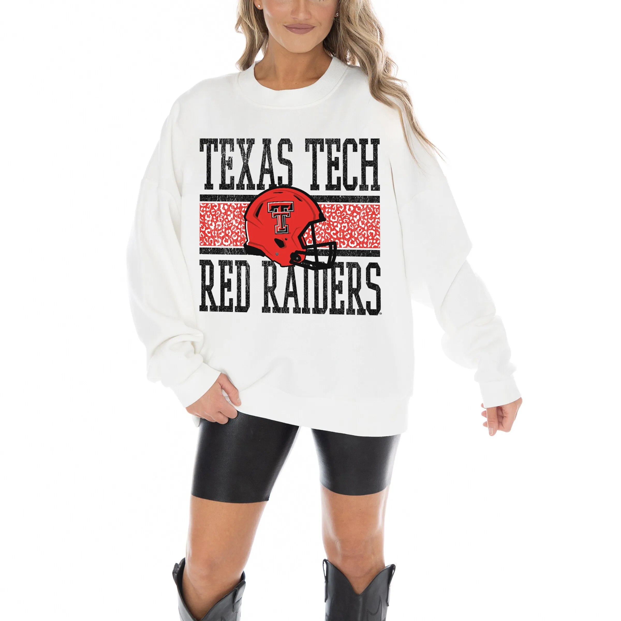 Gameday Couture Texas Tech Red Raiders Women's White Fair Catch Pullover Sweatshirt