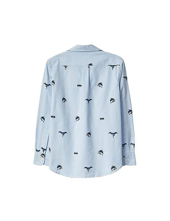 GAP Boys Blue Batman Oxford Shirt