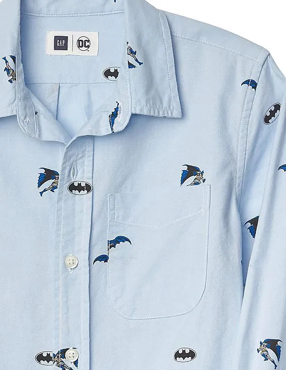 GAP Boys Blue Batman Oxford Shirt