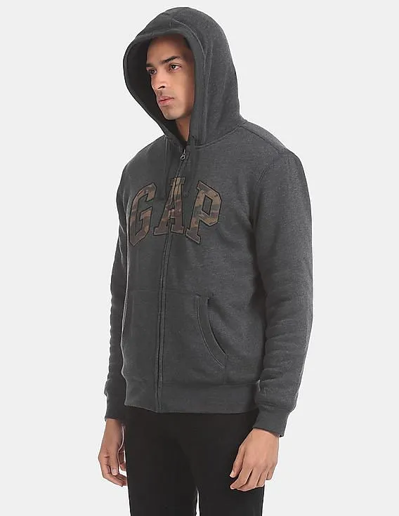 GAP Grey Sherpa Lined Full Zip Hoodie