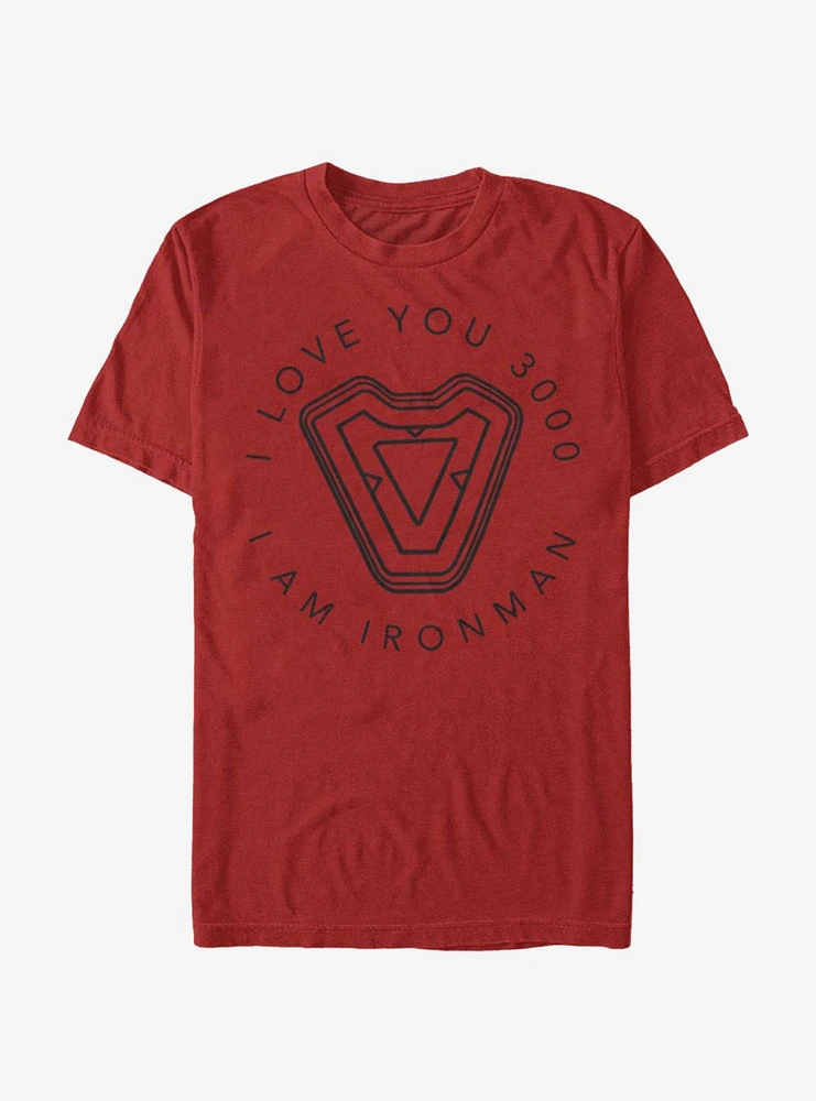 Hot Topic Marvel Avengers : Endgame Iron Man's Heart T-Shirt