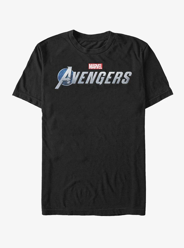 Hot Topic Marvel Avengers Game Brick Logo T-Shirt