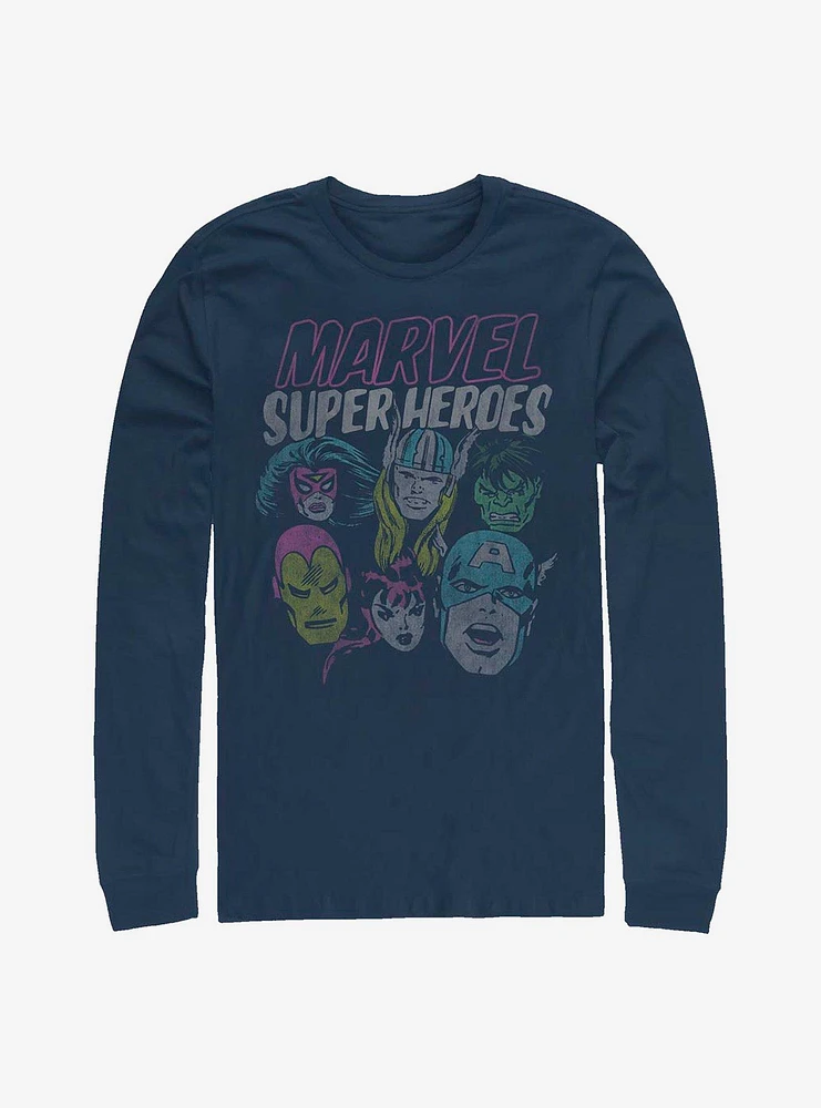 Hot Topic Marvel Avengers Grunge Heroes Long-Sleeve T-Shirt