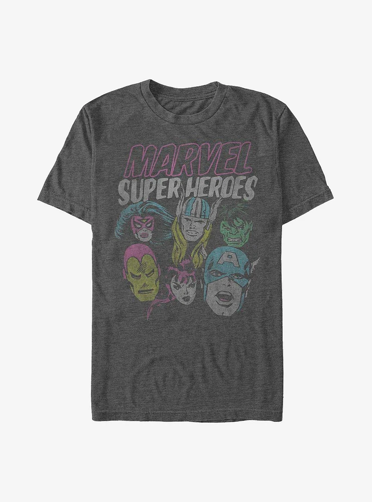 Hot Topic Marvel Avengers Grunge Heroes T-Shirt