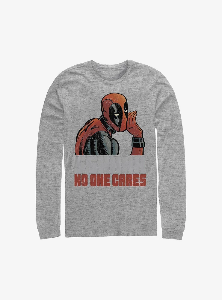 Hot Topic Marvel Deadpool No One Cares Long-Sleeve T-Shirt