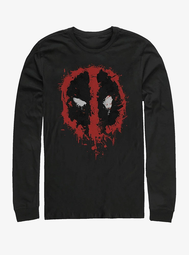 Hot Topic Marvel Deadpool Splatter Icon Long-Sleeve T-Shirt