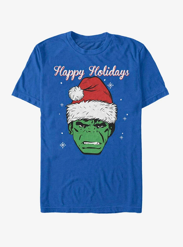 Hot Topic Marvel Hulk Santa Happy Holidays T-Shirt