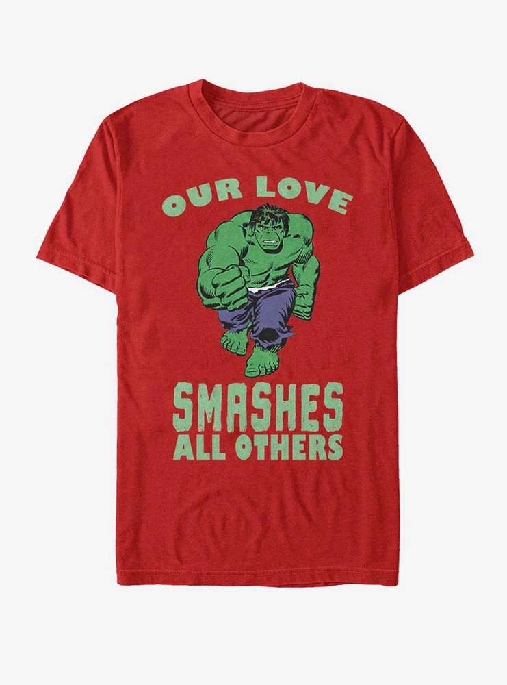 Hot Topic Marvel Hulk Smashing Love Valentine T-Shirt