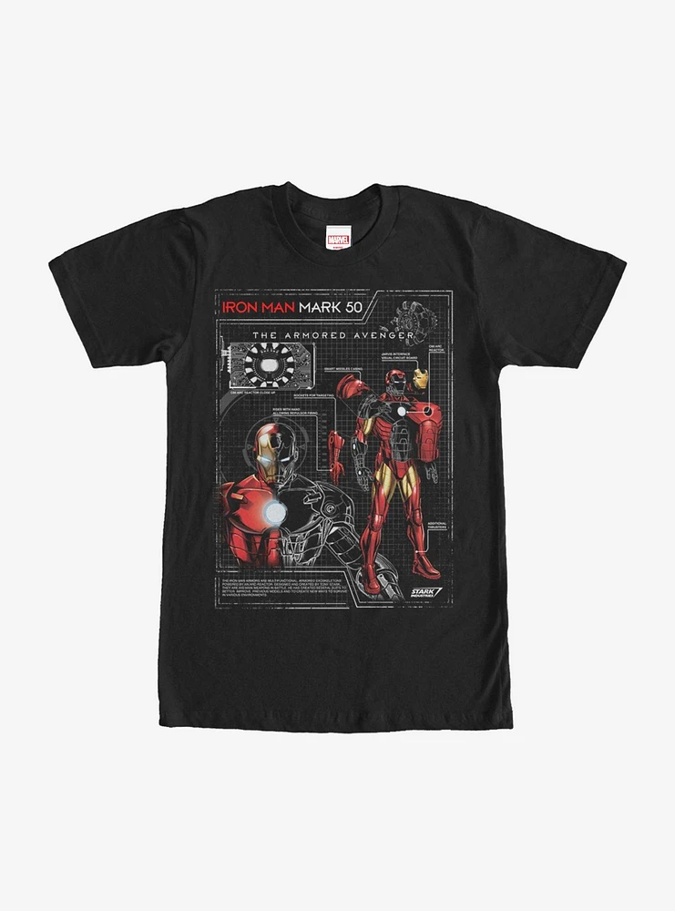 Hot Topic Marvel Iron Man Mark 50 T-Shirt