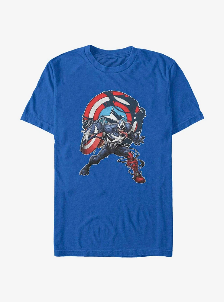 Hot Topic Marvel Venom Captain With Symbol T-Shirt