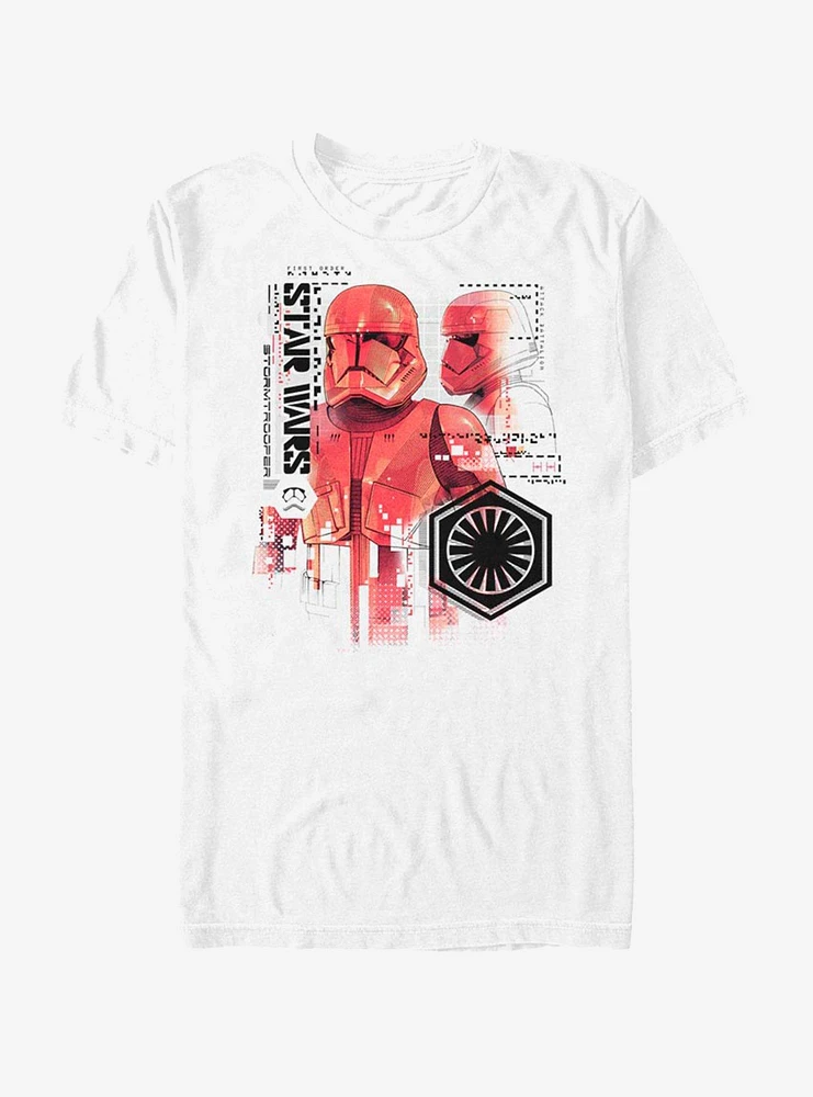 Hot Topic Star Wars Episode IX Rise of Skywalker Red Trooper Schematic T-Shirt