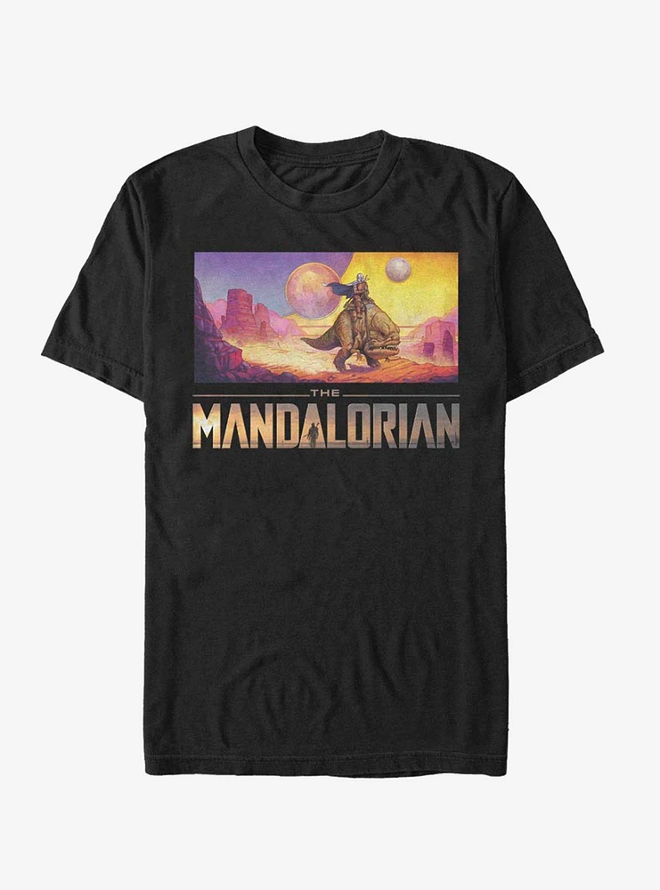 Hot Topic Star Wars The Mandalorian Colorful Landscape T-Shirt