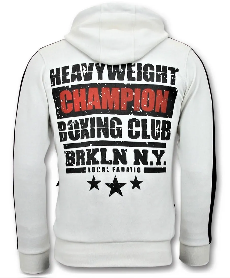 Iron Mike Tyson Printed Zip Hoodie White