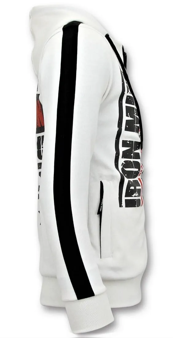 Iron Mike Tyson Printed Zip Hoodie White