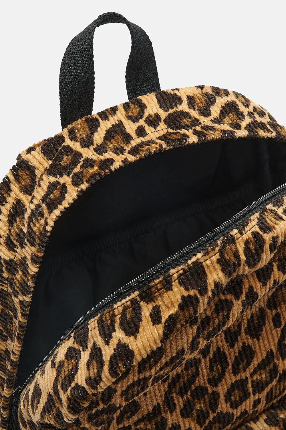 Kellie - Skater Corduroy Backpack in Leo Print