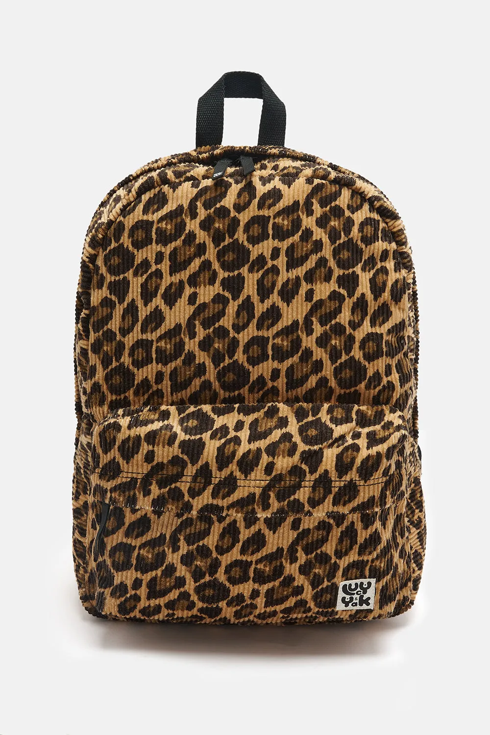 Kellie - Skater Corduroy Backpack in Leo Print