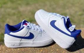 KIDS NIKE AIR FORCE 1 ROYAL BLUE WHITE