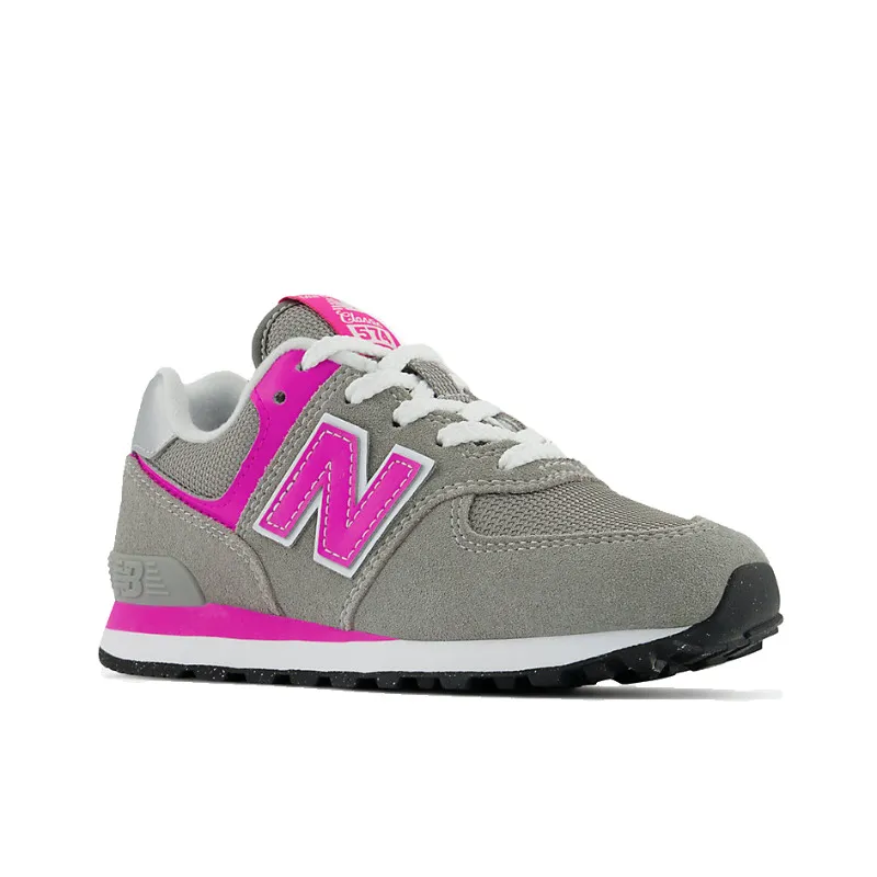 Kids’ New Balance PC574EVP (Size 12.5 – 3) – Grey|Pink