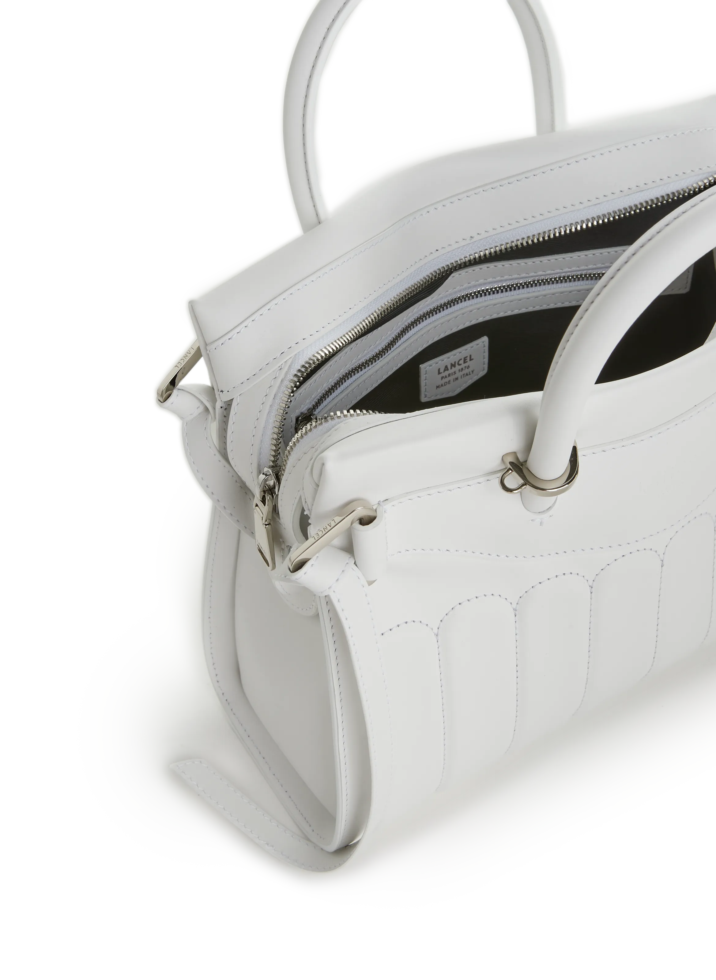 LANCEL  Rodeo leather bag - White