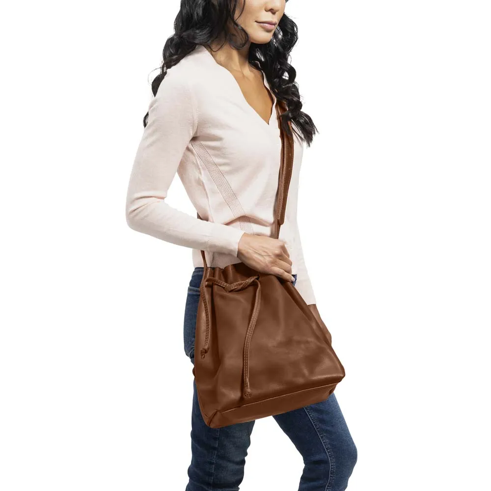 Leather Bucket Bag | Honey