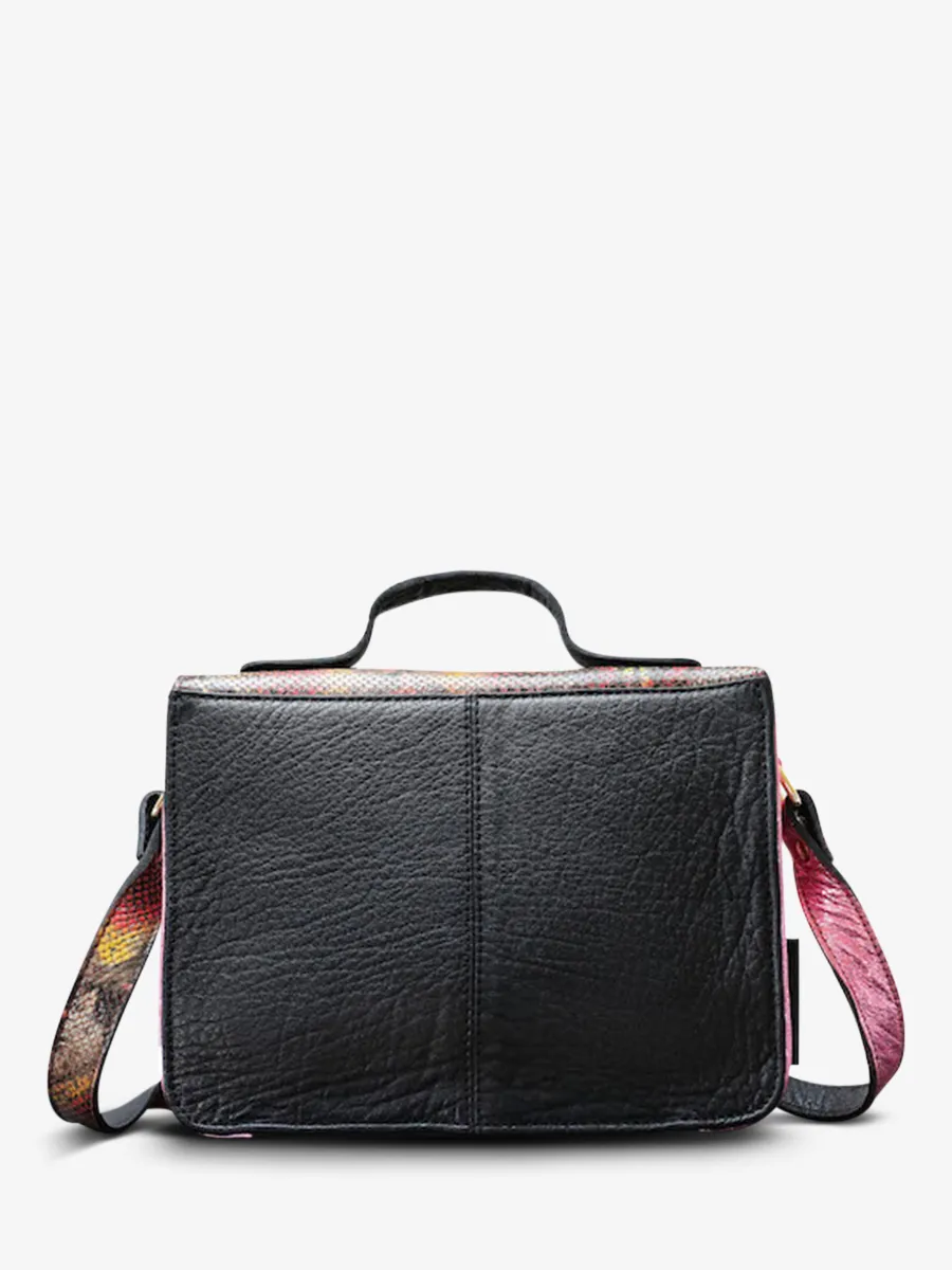 leather hand bag for woman Red,Pink - Mademoiselle George Python Magma Metallic Pink | PAUL MARIUS