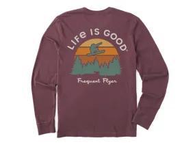 Life is Good Men's Long Sleeve Crusher Tee - Frequent Flyer Snowboard