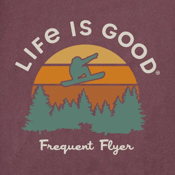 Life is Good Men's Long Sleeve Crusher Tee - Frequent Flyer Snowboard