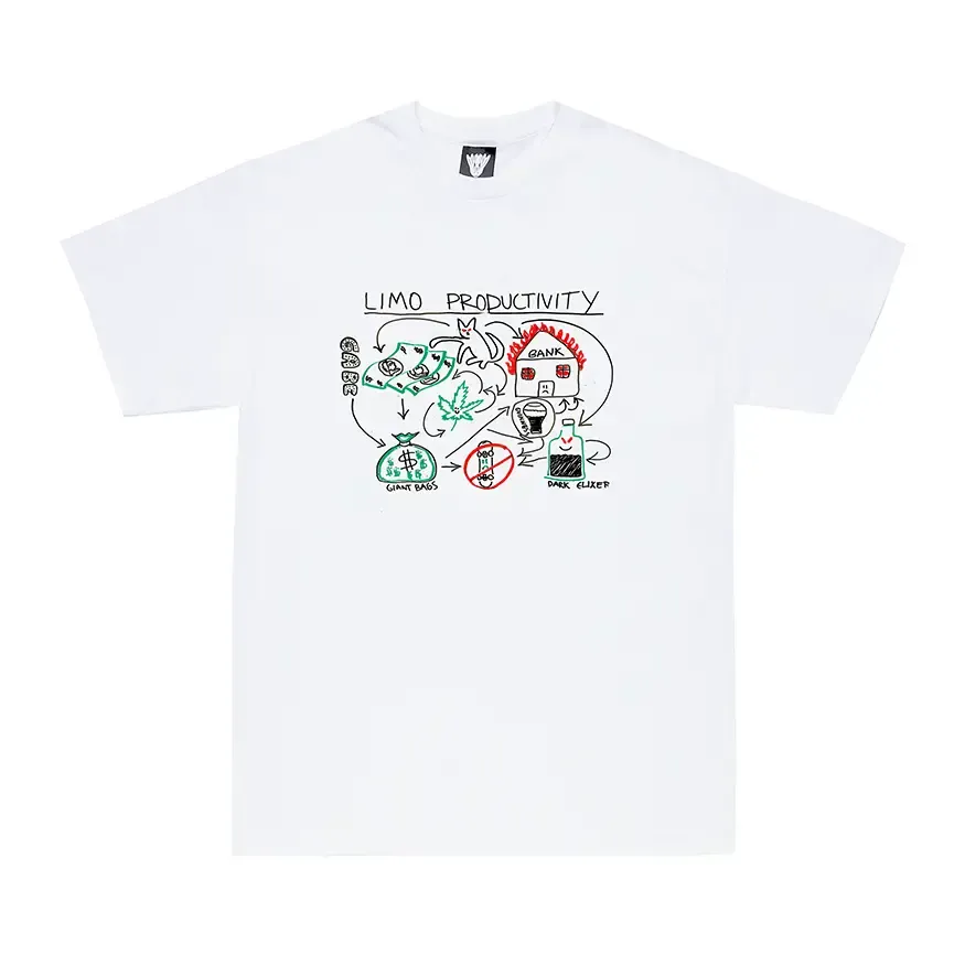 Limosine Skateboards Productivity Tee Shirt - White