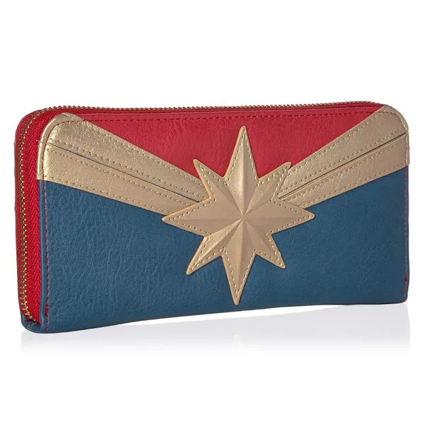 Loungefly x Marvel Captain Marvel Zip Around Purse