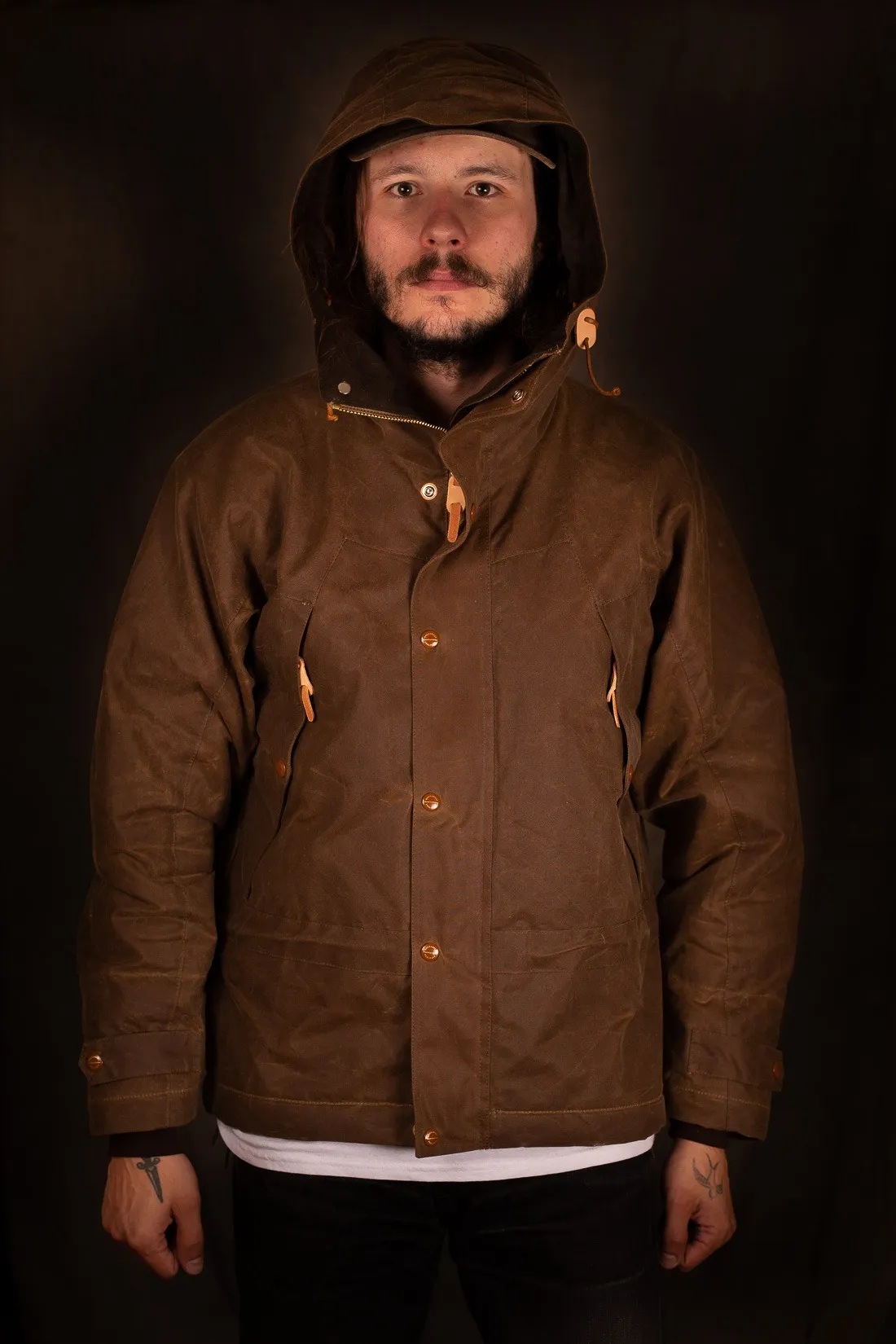 MANIFATTURA CECCARELLI – MOUNTAIN JACKET WAXED CANVAS – DARK TAN