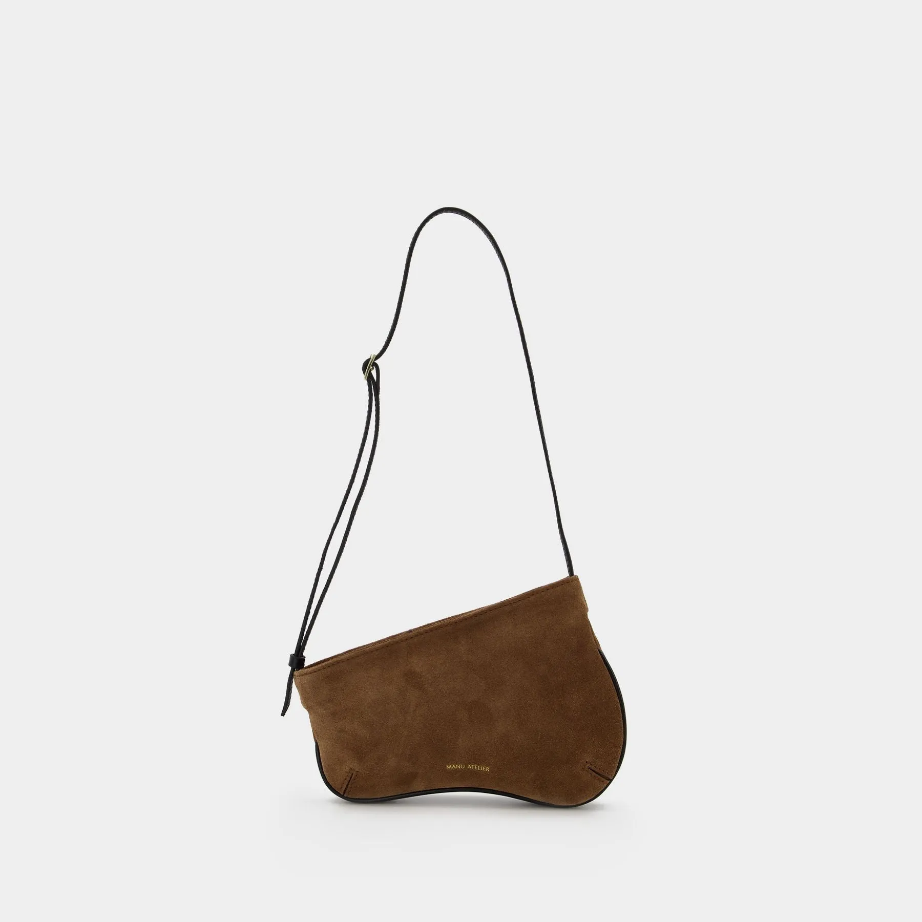 Manu Atelier  Mini Curve Hobo Bag - Manu Atelier - Mocha/Black - Leather