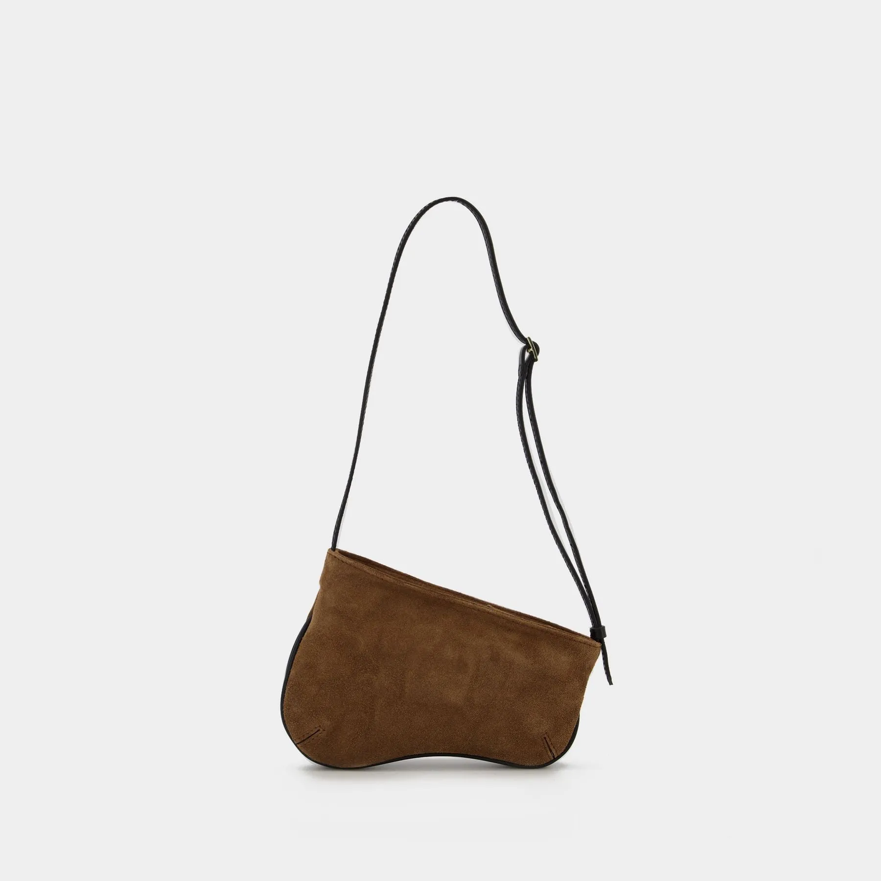 Manu Atelier  Mini Curve Hobo Bag - Manu Atelier - Mocha/Black - Leather